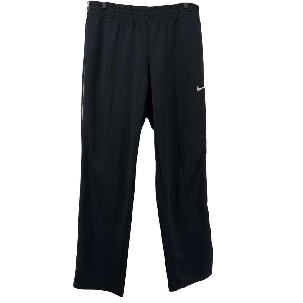 Nike Regular Fit Knit Track Pants Black Men L‎ Pockets Elastic Waist Sweatpant